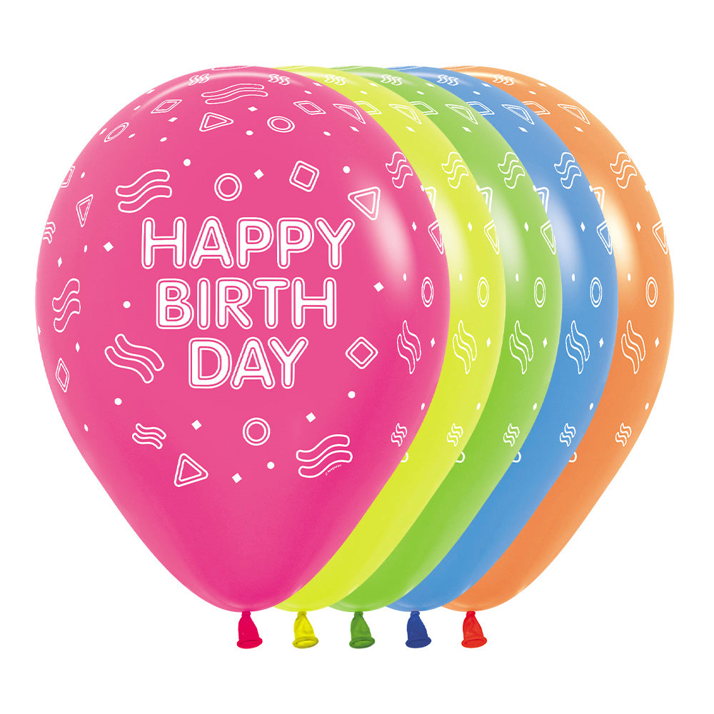 GLOBO LATEX REDONDO INFINITY HAPPY BIRTHDAY FLUORESCENTE NEON SURTIDO globo-latex-redondo-infinity-happy-birthday-fluorescente-neon-surtido