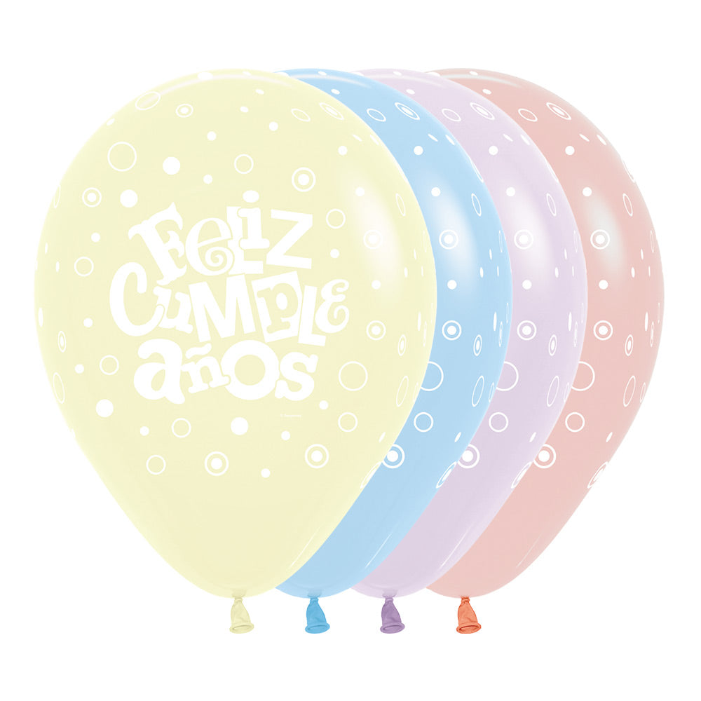 INFINITY ROUND LATEX BALLOON HAPPY BIRTHDAY FESTIVAL PASTEL MATTE ...