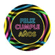 PLATO FELIZ CUMPLEAÑOS FLUORESCENTE