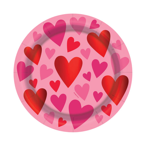 PLATO METALIZADO CORAZONES POP