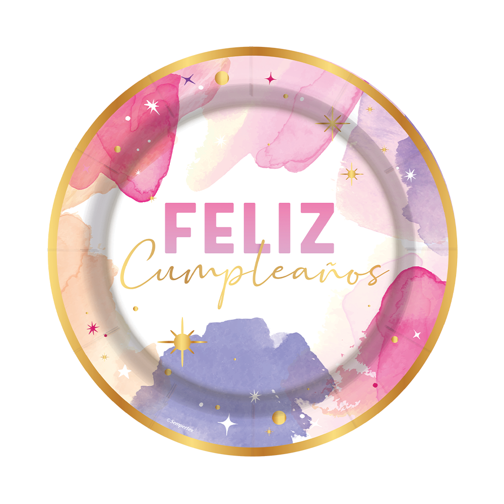 PLATO FIESTA ACUARELA DESECHABLES SEMPERTEX Sempertex PLATO FIESTA ACUARELA DESECHABLES SEMPERTEX Sempertex