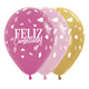 FASHION & METAL ASSORTED FUCHSIA TERRAZZO HAPPY BIRTHDAY INFINITY® ROUND LATEX BALLOONS