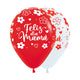 GLOBO LATEX REDONDO INFINITY® FELIZ DIA MAMI FLORES FASHION SURTIDO ROJO - BLANCO
