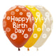 GLOBO REDONDO INFINITY® HAPPY BIRTHDAY CITRUS NARANJA FASHION SURTIDO