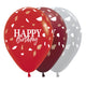 FASHION ASSORTED SATIN RED TERRAZO HAPPY BIRTHDAY INFINITY® ROUND LATEX BALLOONS