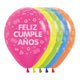 GLOBO REDONDO INFINITY® FELIZ CUMPLEAÑOS FLUORESCENTE NEON SURTIDO