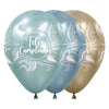 SILK ASSORTED MARBLE ACQUA FELIZ CUMPLEAÑOS INFINITY® ROUND LATEX BALLOONS