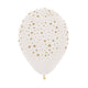 CRISTAL TRANSPARENT GOLD STARS INFINITY® ROUND LATEX BALLOONS