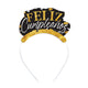 TIARA FELIZ CUMPLEAÑOS TERRAZO DORADO NEGRO