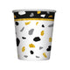 VASO TERRAZO FELIZ CUMPLEAÑOS DORADO Y NEGRO