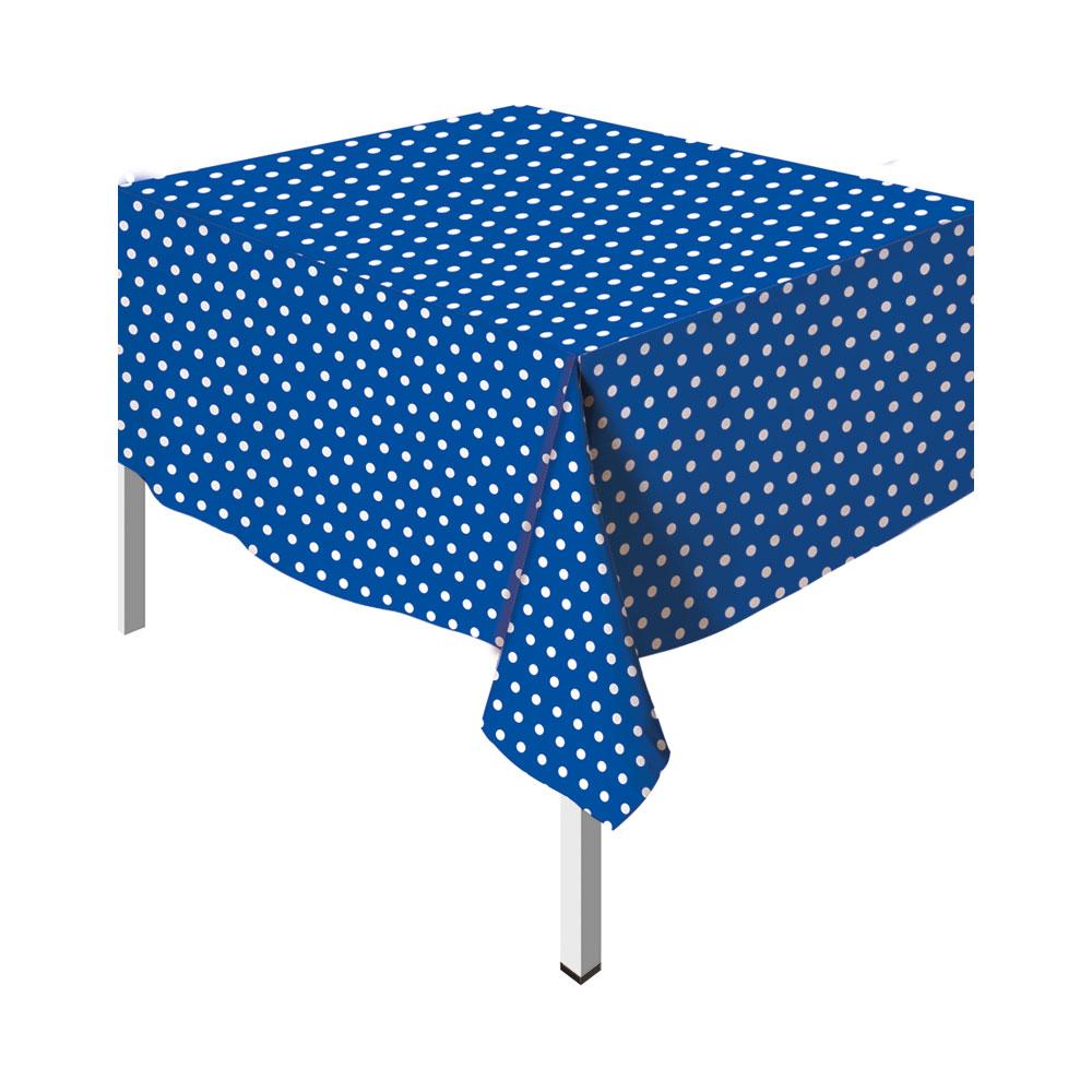 MANTEL FIESTA DESECHABLE PEVA RECTANGULAR POLKA AZUL REY| DESECHABLES ...