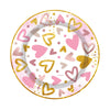 PLATO METALIZADO CORAZONES BRILLANTES
