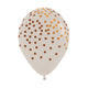 FASHION WHITE SAND COPPER CONFETTI INFINITY® ROUND LATEX BALLOONS