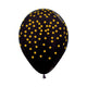 METALLIC BLACK GOLD CONFETTI INFINITY® ROUND LATEX BALLOONS