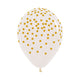 FASHION TRANSPARENT GOLD CONFETTI INFINITY® ROUND LATEX BALLOONS