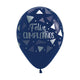 FASHION BLUE METALINK TRIANGLES FELIZ CUMPLEAÑOS INFINITY® ROUND LATEX BALLOONS