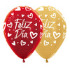 GLOBO REDONDO INFINITY® FELIZ DÍA CORAZONES BRILLANTES METAL SURTIDO