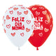 GLOBO REDONDO INFINITY® FELIZ DIA MAMA CORAZONES FASHION SURTIDO ROJO - BLANCO