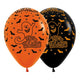 GLOBO REDONDO INFINITY® HAPPY HALLOWEEN FASHION SURTIDO NEGRO- NARANJA